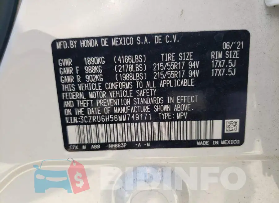 3CZRU6H56MM749171 Photo# 10