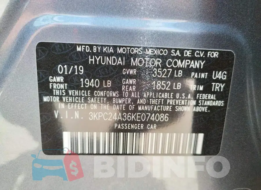 3KPC24A36KE074086 Photo# 10
