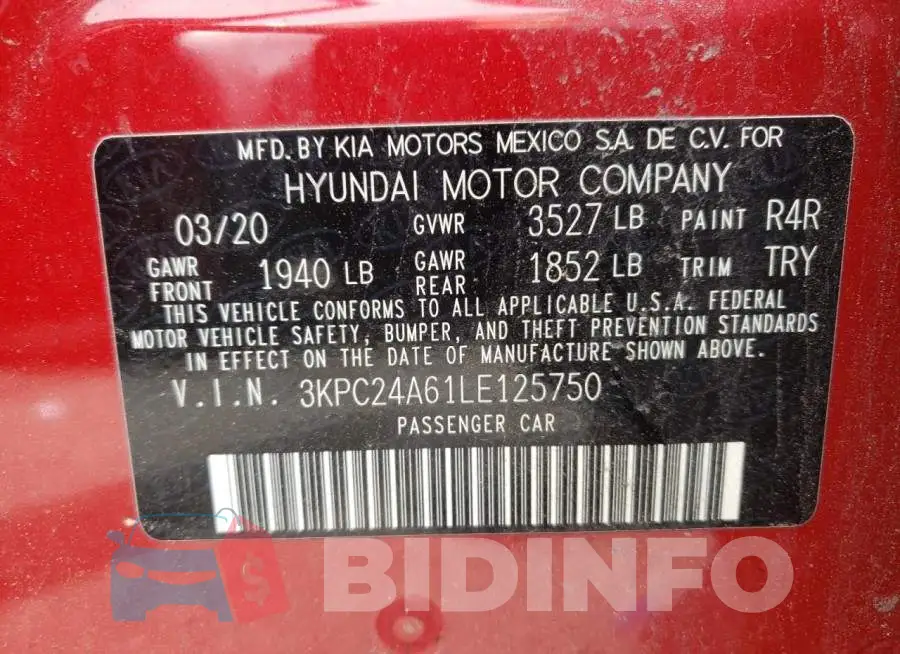 3KPC24A61LE125750 Photo# 10
