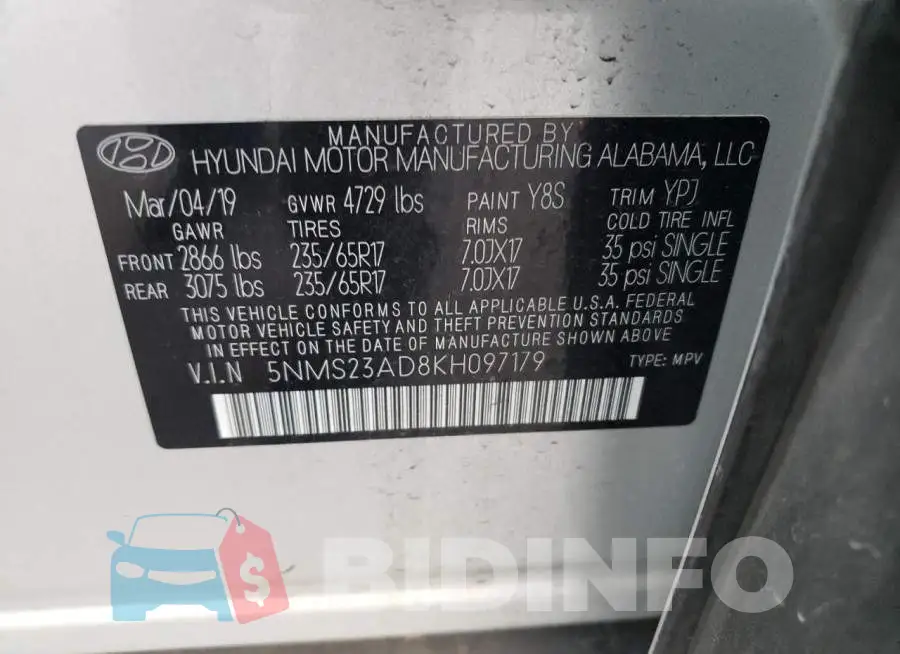5NMS23AD8KH097179 Photo# 10