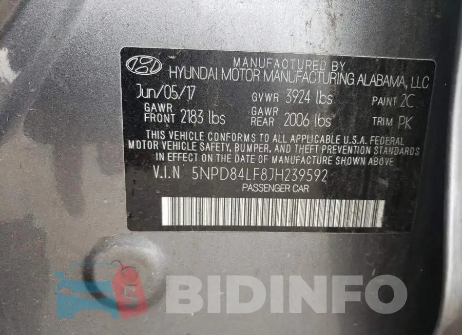 5NPD84LF8JH239592 Photo# 10