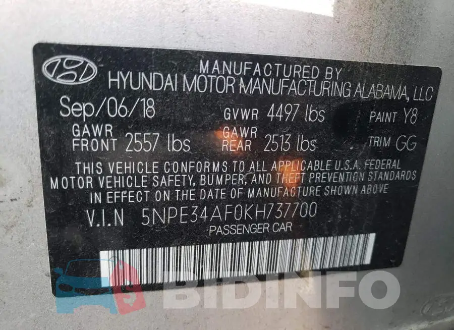 5NPE34AF0KH737700 Photo# 10