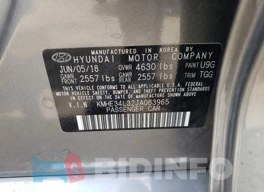 KMHE34L32JA083965 Photo# 10