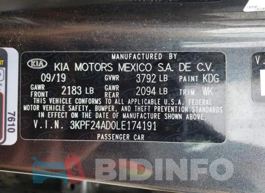 3KPF24AD0LE174191 Photo# 10