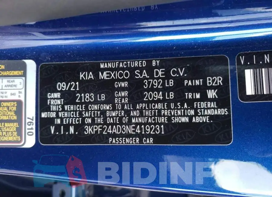 3KPF24AD3NE419231 Photo# 10
