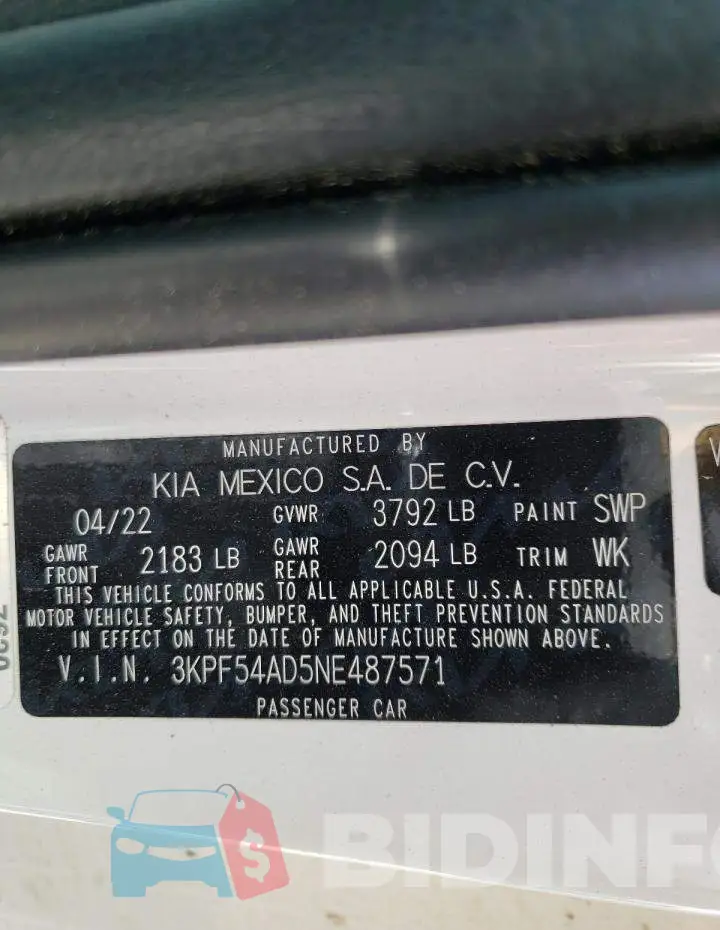 3KPF54AD5NE487571 Photo# 10