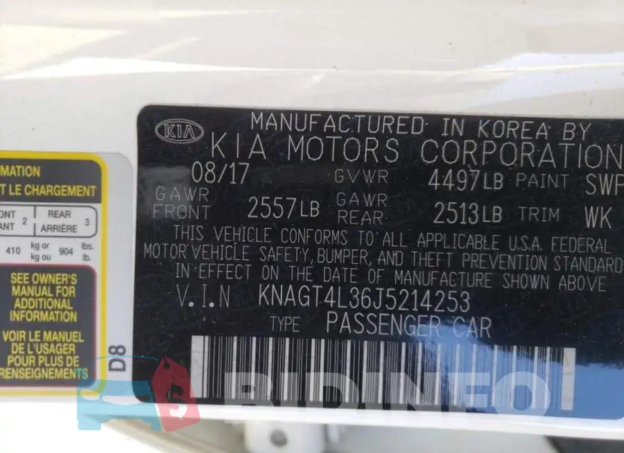 KNAGT4L36J5214253 Photo# 10