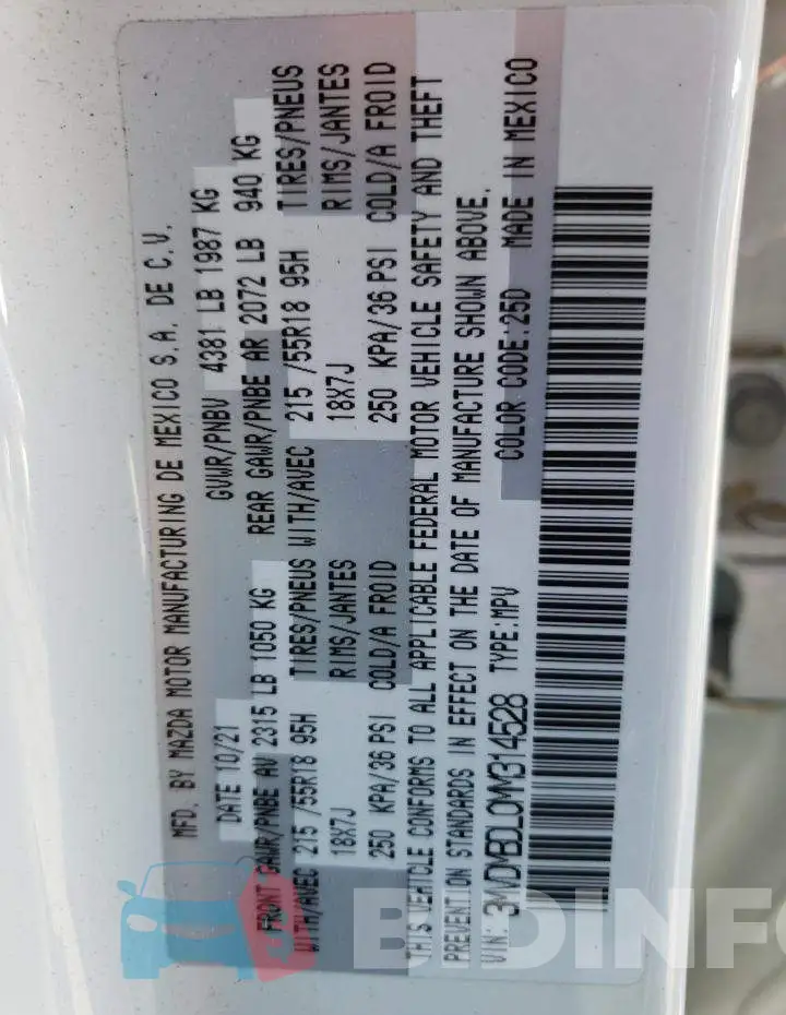 3MVDMBDL0MM314528 Photo# 10