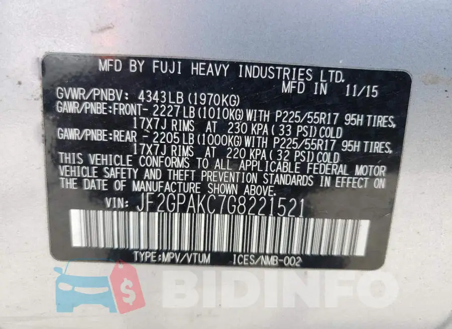 JF2GPAKC7G8221521 Photo# 10