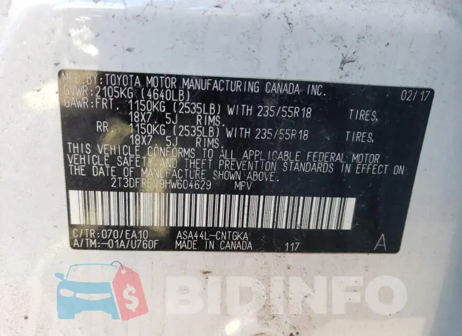 2T3DFREV9HW604629 Photo# 10