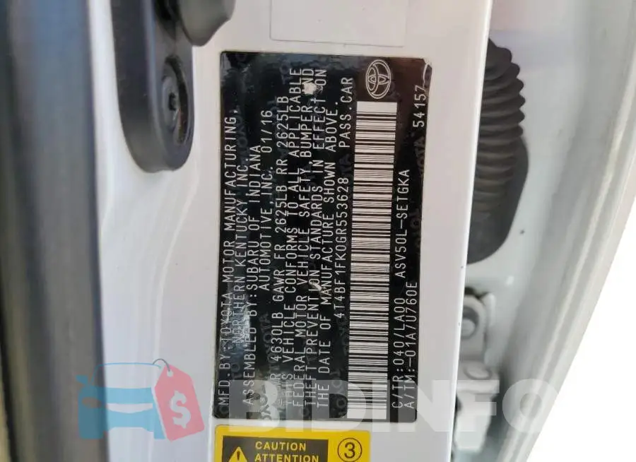 4T4BF1FK0GR553628 Photo# 10
