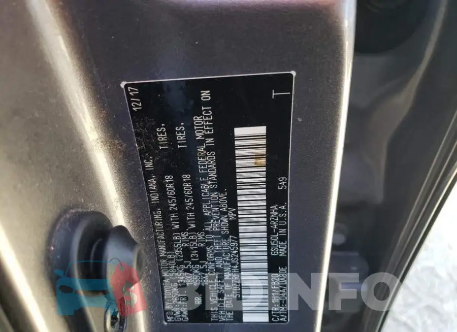 5TDZZRFH4JS245977 Photo# 10