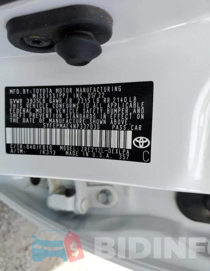 5YFEPMAE4NP337030 Photo# 10