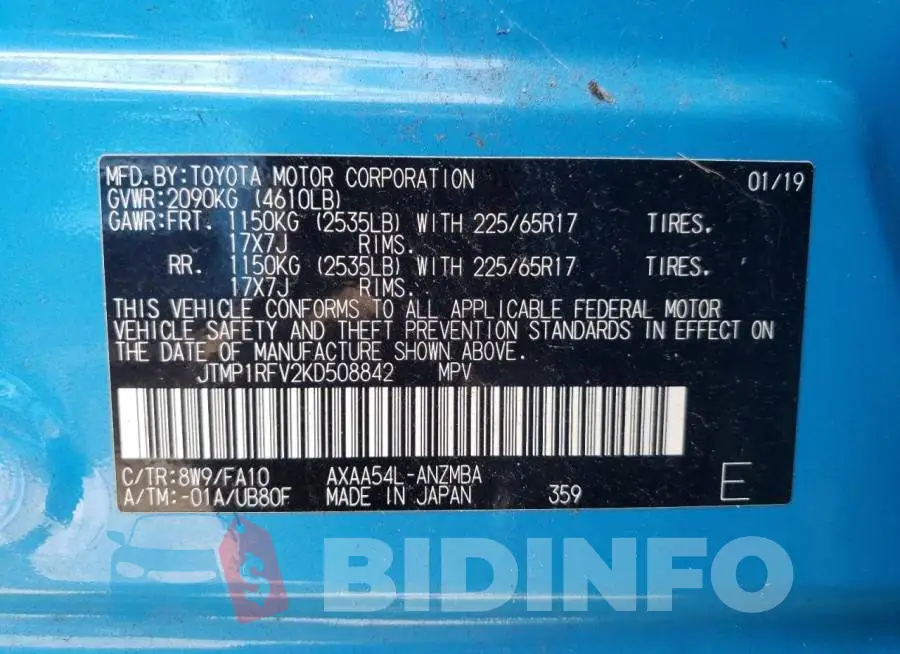 JTMP1RFV2KD508842 Photo# 10