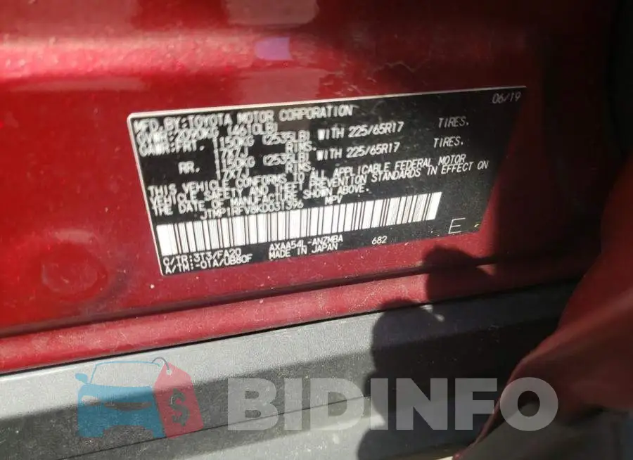 JTMP1RFV8KD031396 Photo# 10