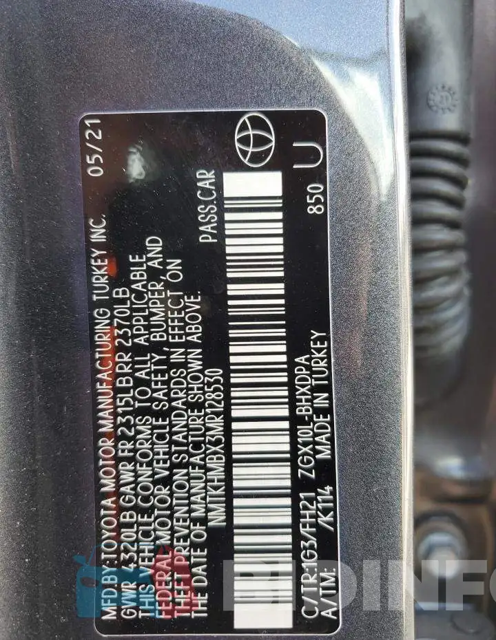 NMTKHMBX3MR128530 Photo# 10