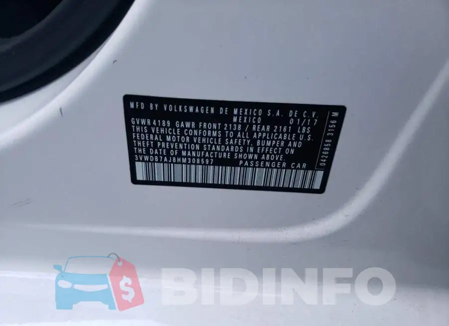 3VWDB7AJ8HM308597 Photo# 10