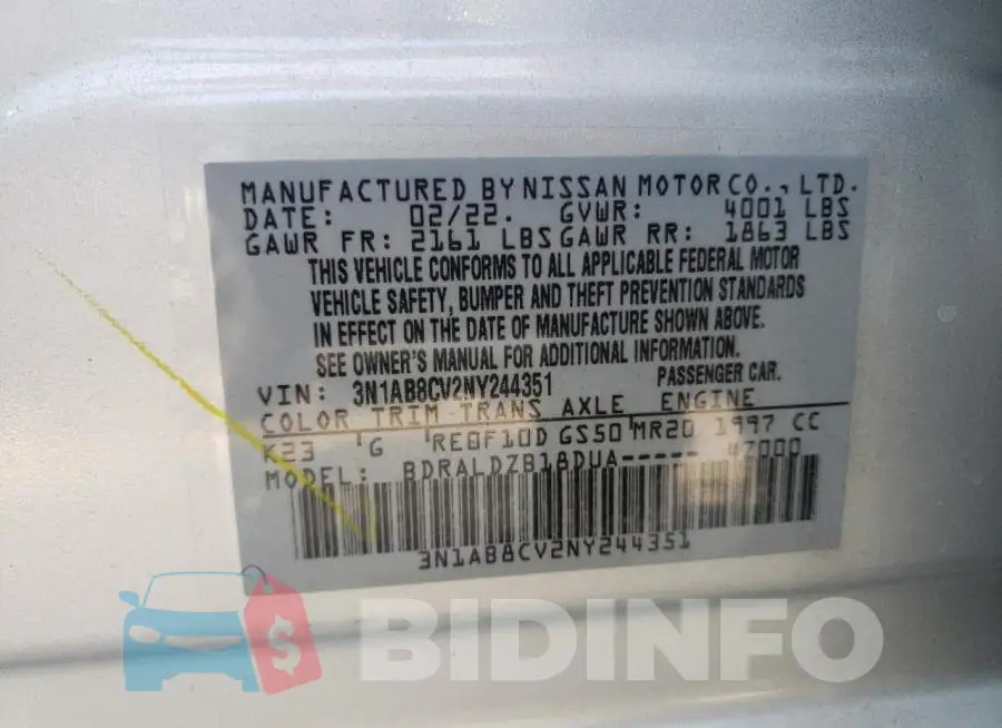 3N1AB8CV2NY244351 Photo# 10