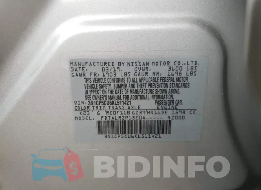 3N1CP5CU6KL511421 Photo# 10