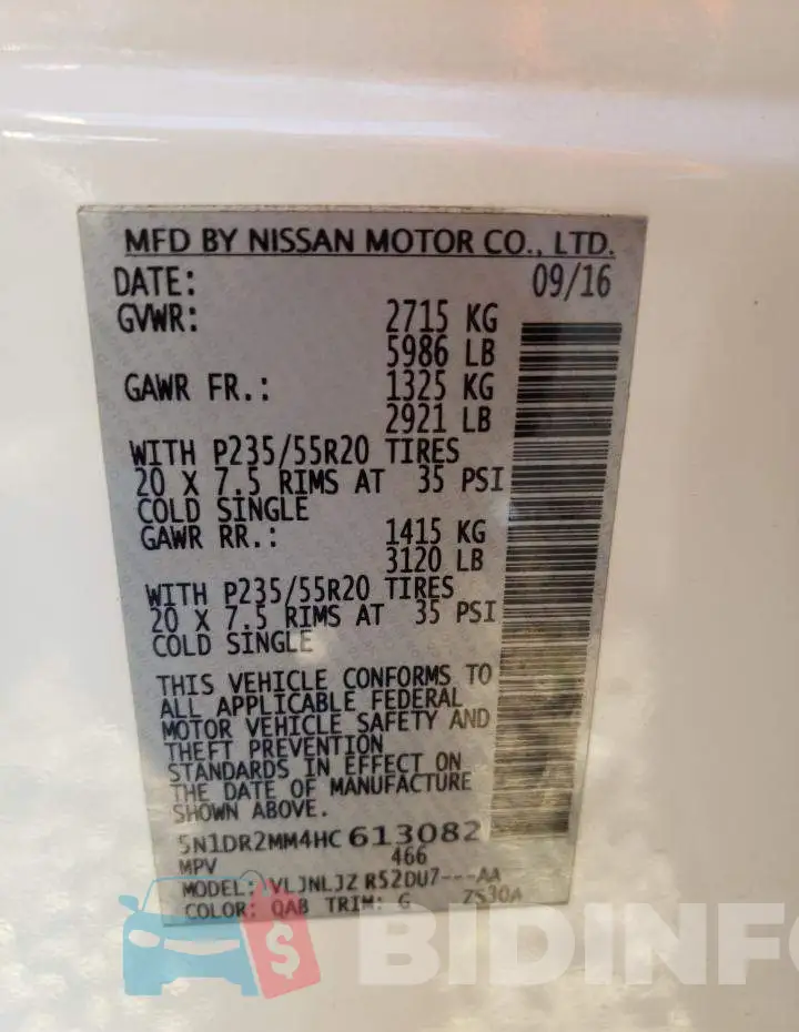 5N1DR2MM4HC613082 Photo# 10
