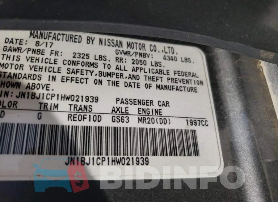 JN1BJ1CP1HW021939 Photo# 10