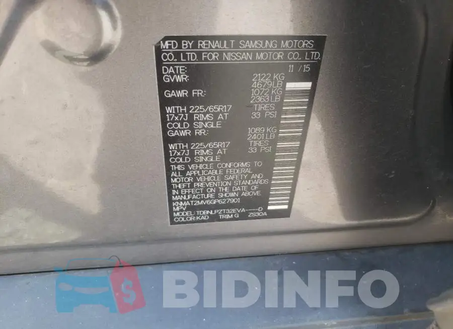 KNMAT2MV6GP627901 Photo# 10