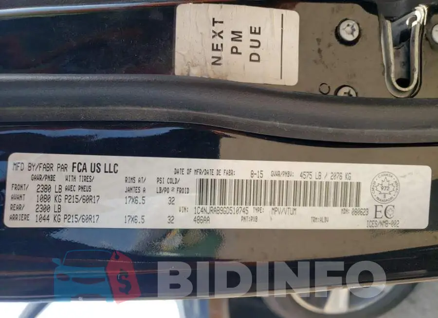 1C4NJRAB9GD510745 Photo# 10