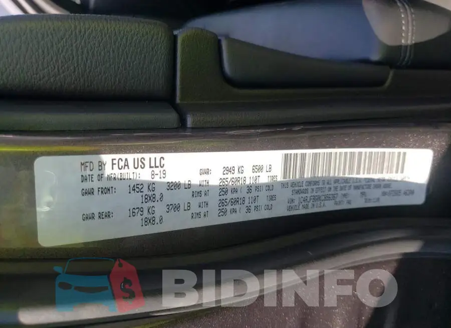 1C4RJFBG0KC856367 Photo# 10