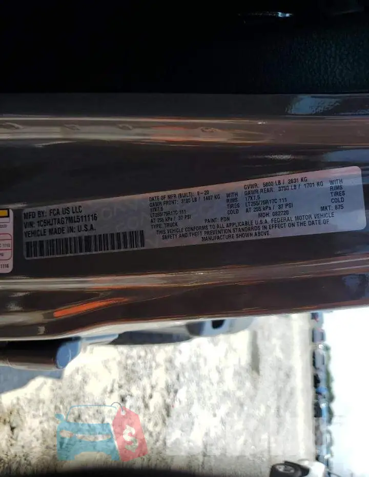 1C6HJTAG7ML511116 Photo# 10