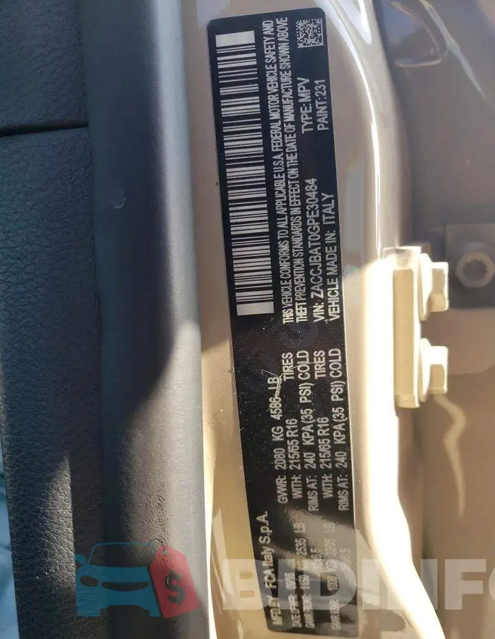 ZACCJBAT0GPE30484 Photo# 10