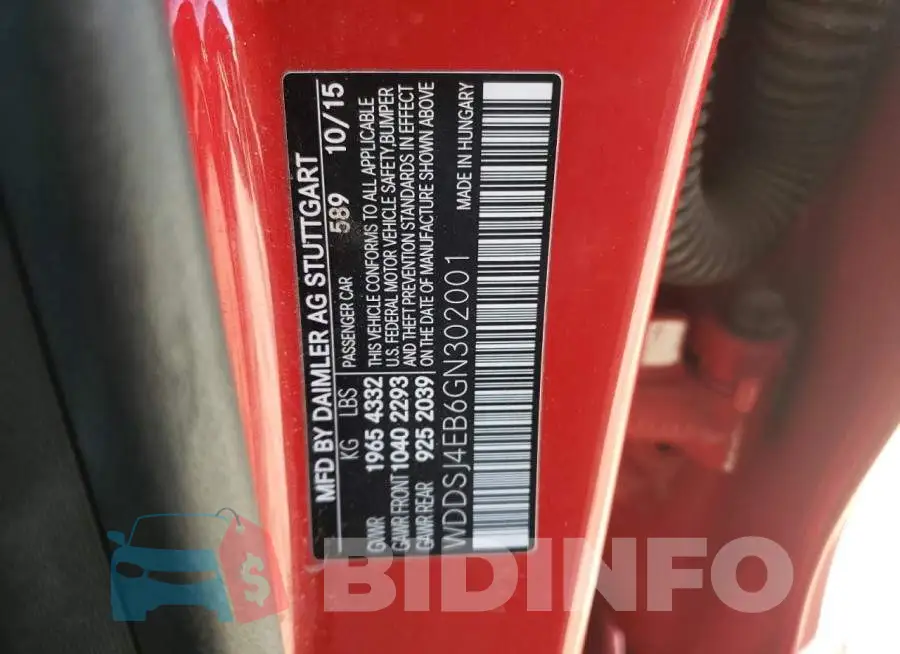 WDDSJ4EB6GN302001 Photo# 10