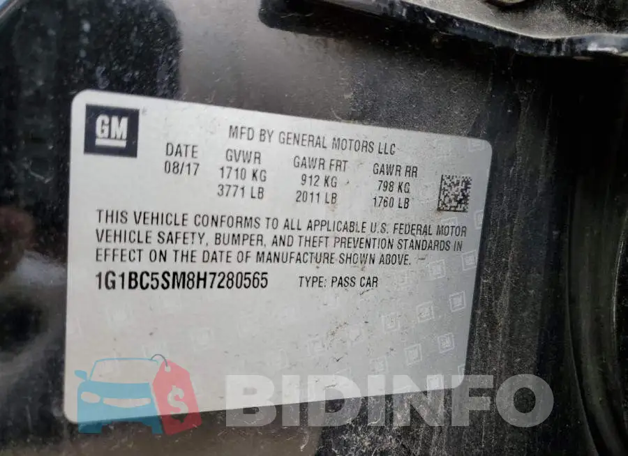 1G1BC5SM8H7280565 Photo# 10
