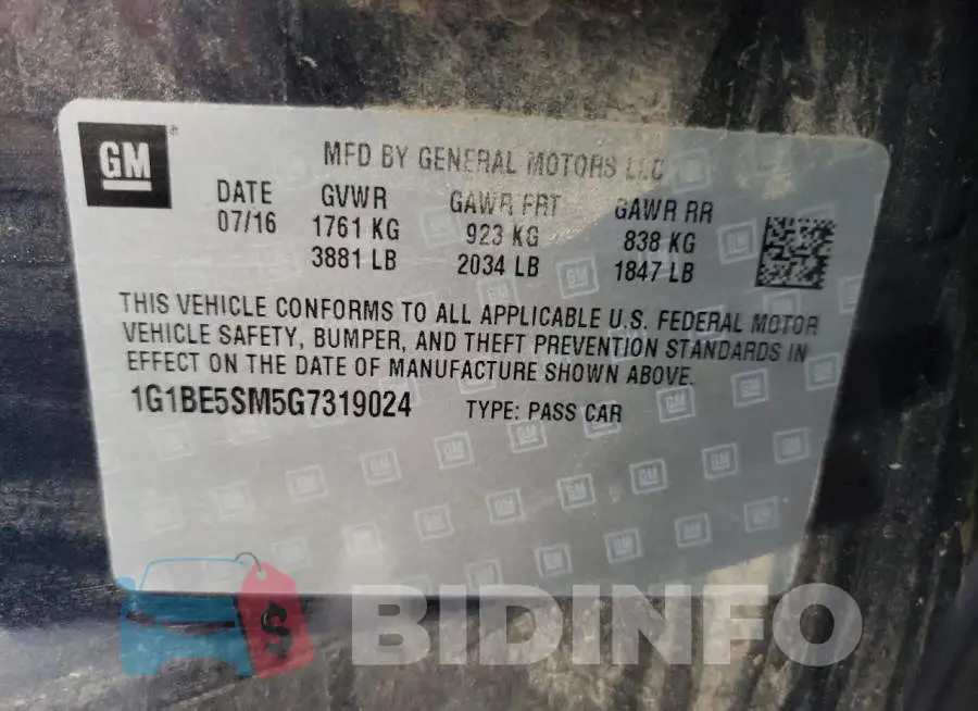 1G1BE5SM5G7319024 Photo# 10
