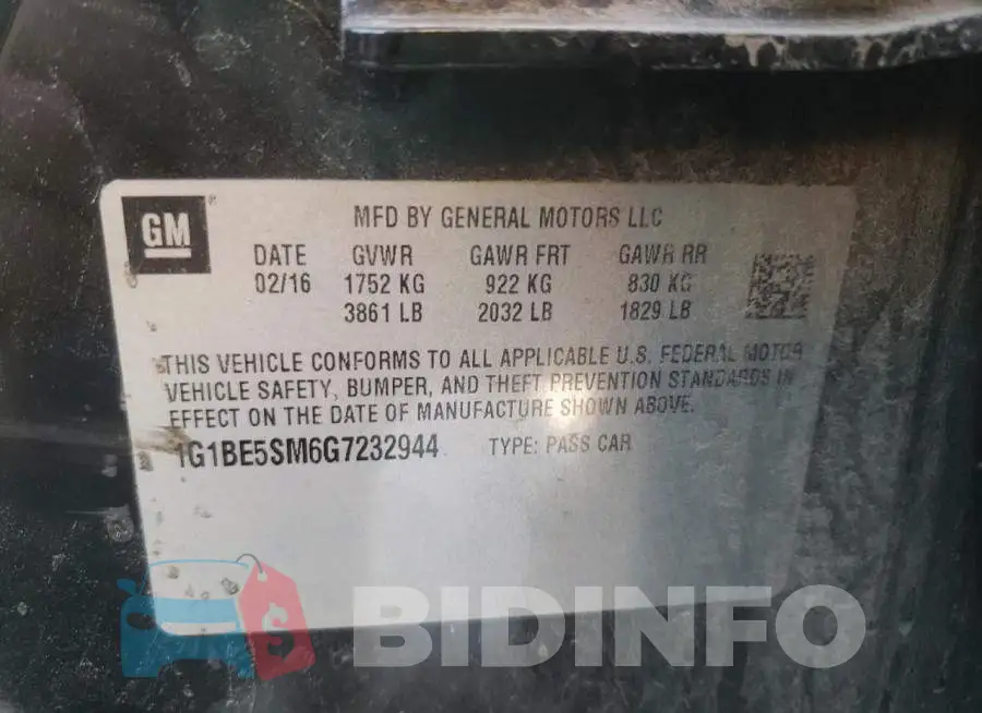 1G1BE5SM6G7232944 Photo# 10