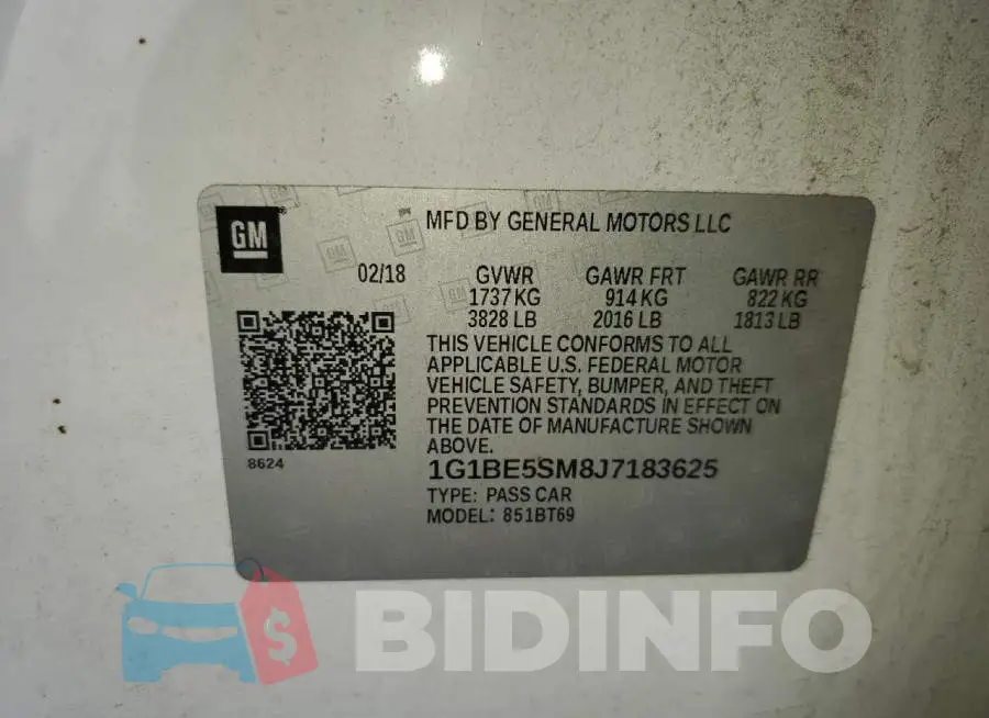 1G1BE5SM8J7183625 Photo# 10