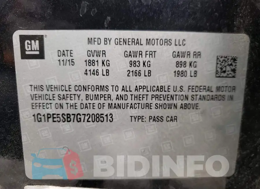 1G1PE5SB7G7208513 Photo# 10