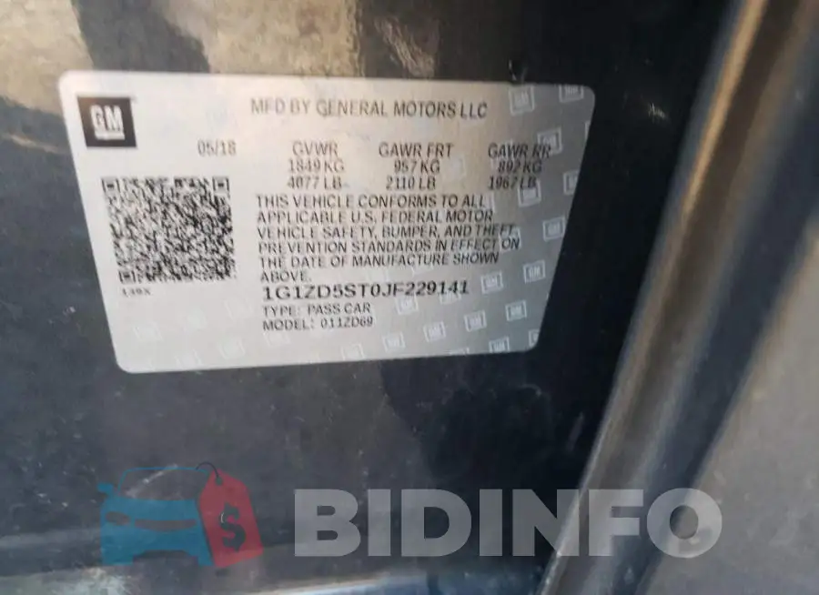 1G1ZD5ST0JF229141 Photo# 10