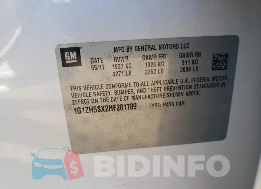 1G1ZH5SX2HF281789 Photo# 10