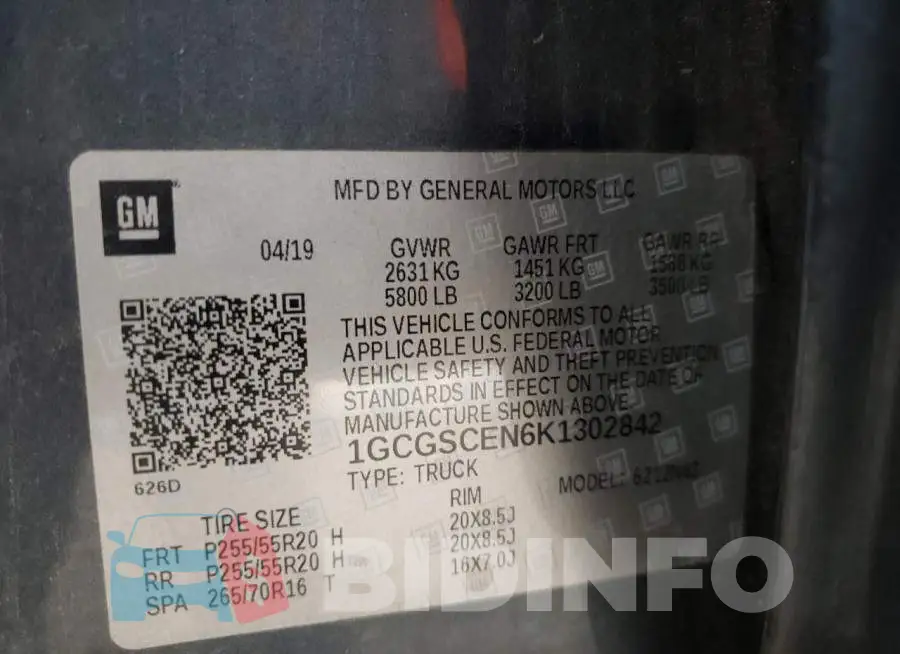 1GCGSCEN6K1302842 Photo# 10