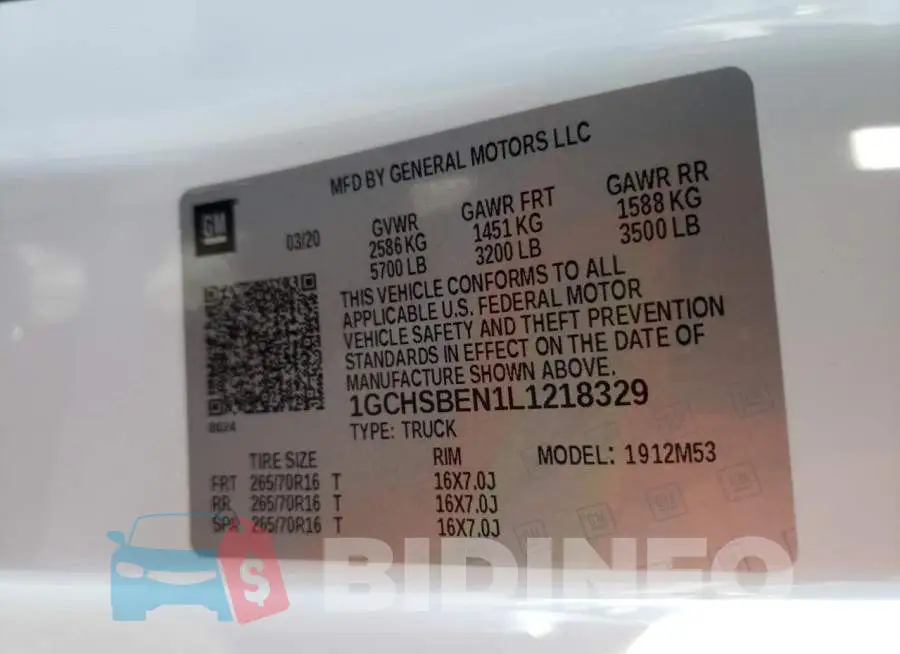 1GCHSBEN1L1218329 Photo# 10
