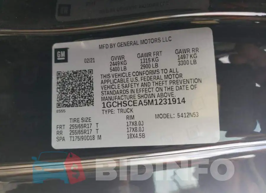 1GCHSCEA5M1231914 Photo# 10