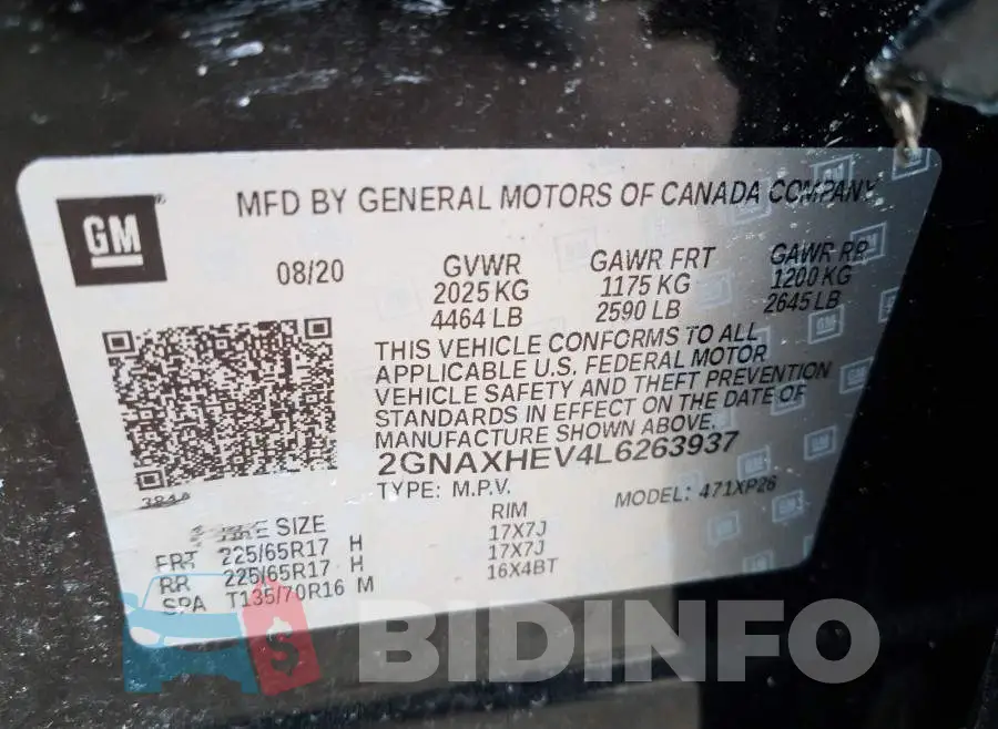 2GNAXHEV4L6263937 Photo# 10