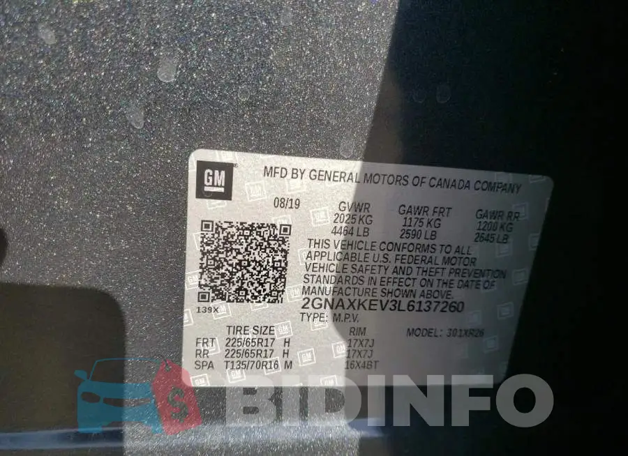 2GNAXKEV3L6137260 Photo# 10