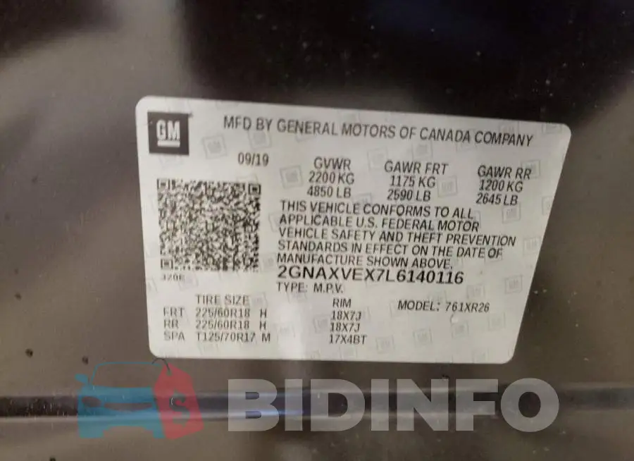2GNAXVEX7L6140116 Photo# 10