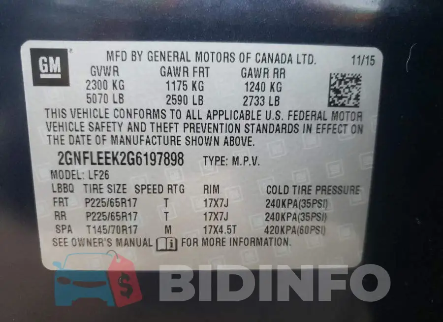 2GNFLEEK2G6197898 Photo# 10