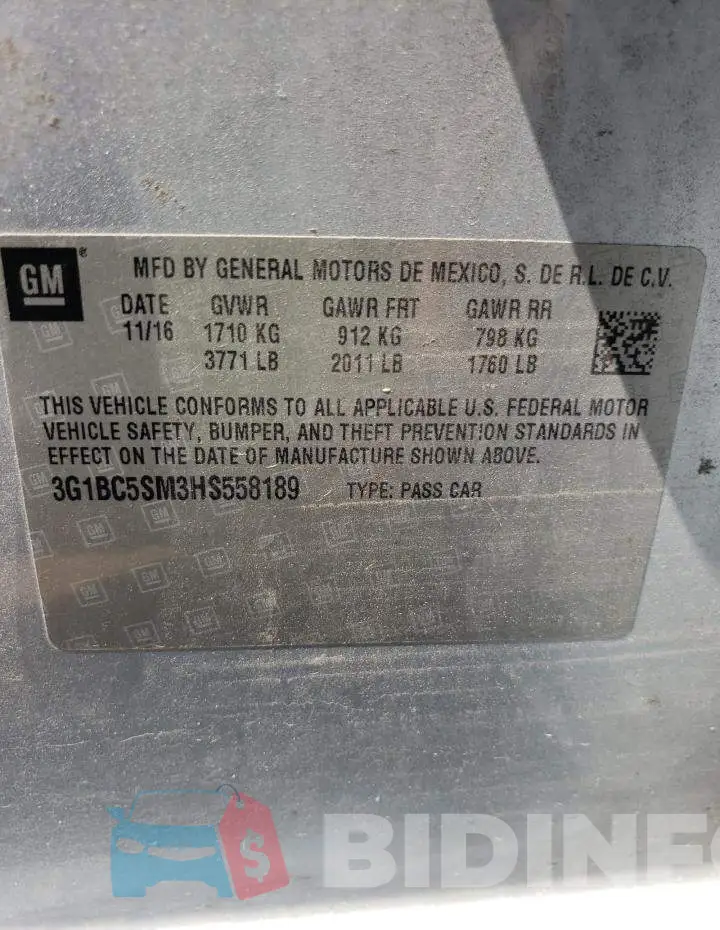 3G1BC5SM3HS558189 Photo# 10