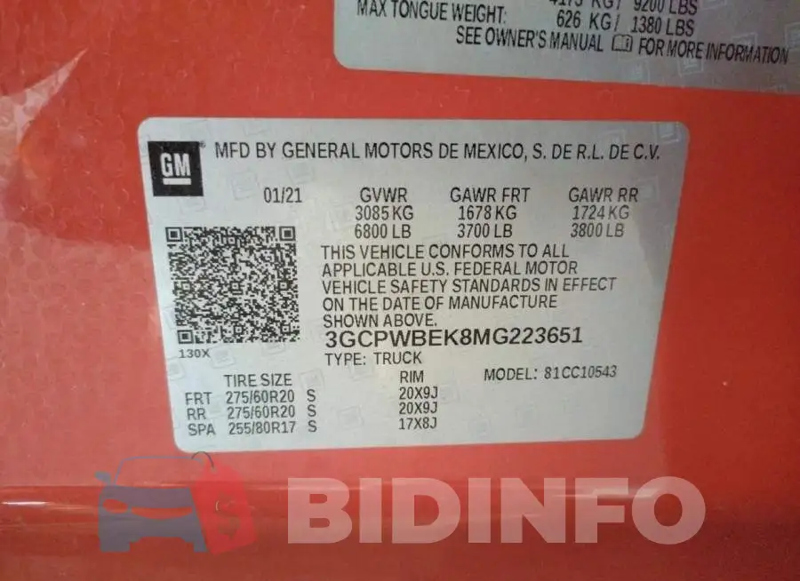 3GCPWBEK8MG223651 Photo# 10