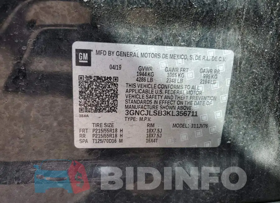3GNCJLSB3KL356711 Photo# 10