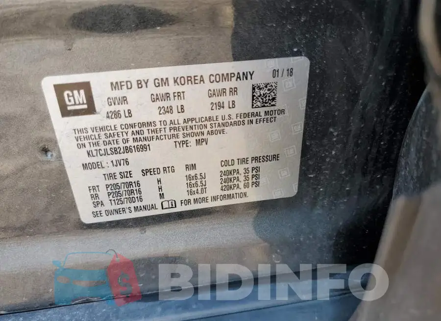 KL7CJLSB2JB616991 Photo# 10
