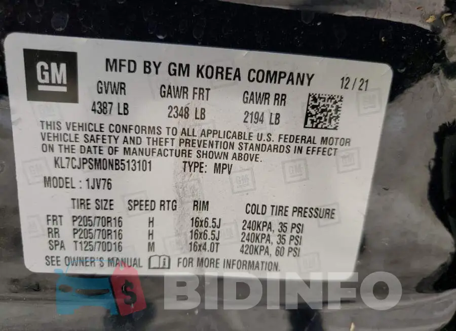 KL7CJPSM0NB513101 Photo# 10